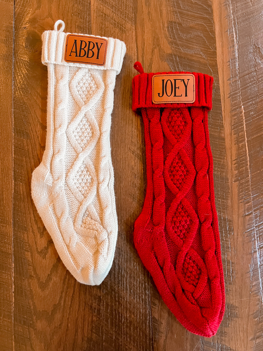 Personalized Leather Patch Christmas Stocking – VividEditions